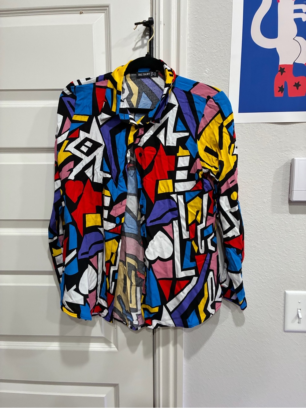 Bold Geo-Graphic Button-Up Shirt - Multicolor